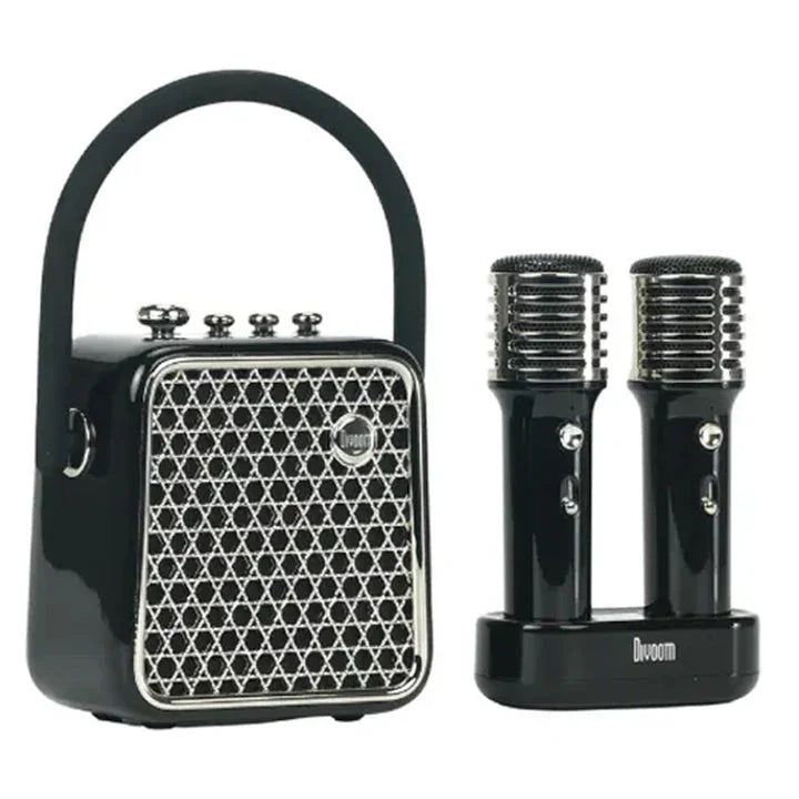 Divoom SongBird SE Speaker with Karaoke Dual Wireless Microphones - Black - Tashqila Divoom SongBird SE Speaker with Karaoke Dual Wireless Microphones - Black - Tashqila